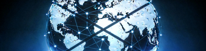 地球仪与网络连接符号叠加，象征访问全球受限网站
